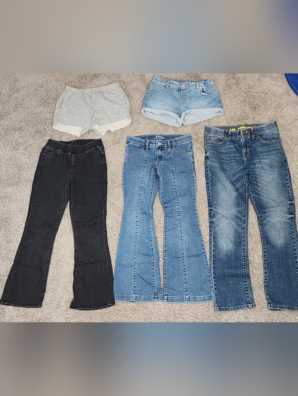 Girls Pants & Shorts Lot, Size 10-12, Lee Pants Size 14, Minor Flaw On Lee Pants